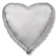 Шар фольга 18/45см Сердце SILVER    