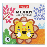 Мелки 5цв Хатбер Нарисуй-ка!, асфальтовые в картонной коробке