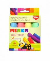 Мелки д/асфальта 4цв Intellegent круглой формы