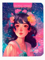 Блокнот А5 мяг.обл Проф-Пресс Gatto Rosso Floral anime 40л розовый