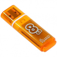 Флешка Smart Buy Glossy 8GB USB 2.0 Flash Drive, оранжевый