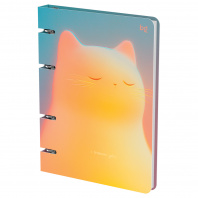 Тетрадь 120л BG на кольцах, клетка, картон софт-тач Meow