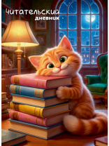 Дневник Читательский А5 24л Проф-Пресс Котик с книгами