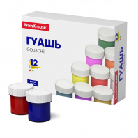 Гуашь 12цв Erich Krause Basic 17мл 50544