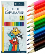 Карандаши 12цв НеваМ INTELLIGENT дерев, трехгранные DP-9960