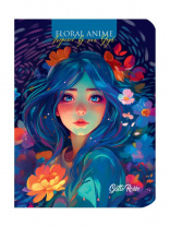 Блокнот А5 мяг.обл Проф-Пресс Gatto Rosso Floral anime 40л голубой
