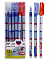 Ручка гел Пиши-Стирай НеваМ Триколор, синяя 0,38мм с таблицей умножения