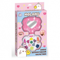 Косметика Милая леди Molang Набор:тени д/век 6цв,помады,футляр-цветок