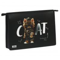 Папка д/труда А4 ArtSpace 2 отд на молнии, пластик Cat life