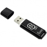 Флешка Smart Buy Glossy 8GB, USB 2.0 Flash Drive, черный