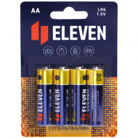 Батарейка Eleven SUPER AA (LR6) алкалиновая, BC4 ЦЕНА ЗА 4шт