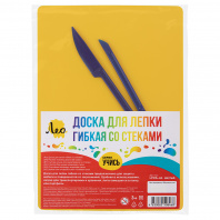 Доска для лепки А4 Gamma Лео со стеками, гибкий пластик желтый