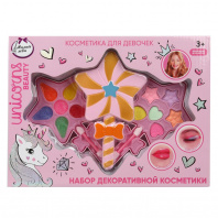 Косметика Милая леди Unicorns Beauty Набор:тени д/век 6цв,блеск д/губ 6цв,футляр-волшебная палочка