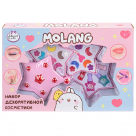 Косметика Милая леди Molang Набор:тени д/век 10цв,помады,лак д/ногтей,трёхъярусный футляр-звезда
