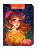 Блокнот А5 мяг.обл Проф-Пресс Gatto Rosso Floral anime 40л оранжевый