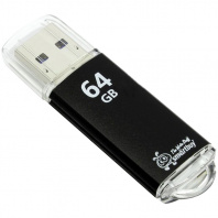 Флешка Smart Buy V-Cut 64GB, USB 2.0 Flash Drive, черный, металл.корпус