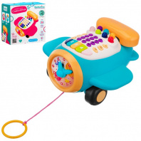 Elefantino Муз.игрушка-каталка Самолётик 22,5*22*14см 25 песенок, сказок, звуков, голубой