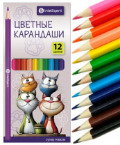 Карандаши 12цв НеваМ INTELLIGENT дерев, трехгранные DP-9962