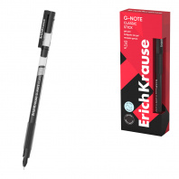 Ручка гел Erich Krause G-Note Stick Classic черная 0,5мм прозр.корпус (12)