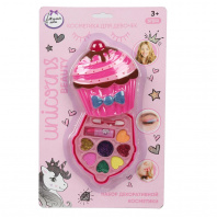 Косметика Милая леди Unicorns Beauty Набор:тени д/век,лак,помады,заколка,футляр-пирожное