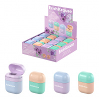 Точилка с контейнером Erich Krause Case Pastel Bloom 1 отв. ассорти (24)