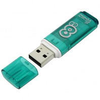 Флешка Smart Buy Glossy 8GB USB 2.0 Flash Drive, зеленый