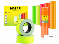 Ценник липкий Mazari 12*21мм 550шт цветной в рулоне