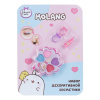 Косметика Милая леди Molang Набор:тени д/век 4цв,помада,2 колечка,футляр-цветок