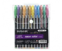 Ручки гел набор 12цв НеваМ Neon Color 1мм металлик