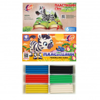 Пластилин 6цв Луч ZOO 90гр