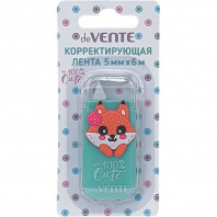 Корректирующая лента deVENTE 100% Cute Fox 5мм*6м, бирюзовый корпус, блистер