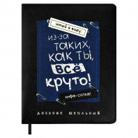 Дневник 1-11кл и/кожа Феникс+ 48л аппликация Фразы с характером 68689
