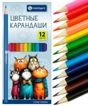 Карандаши 12цв НеваМ INTELLIGENT дерев, трехгранные DP-9963