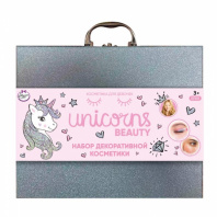 Косметика Милая леди Unicorns Beaut Набор:тени д/век, тени д/век с блестками, зеркало, в чемоданчике