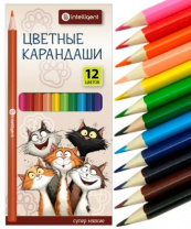 Карандаши 12цв НеваМ INTELLIGENT дерев, трехгранные DP-9961