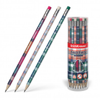 Карандаш ч/г Erich Krause с/л Tartan HB дерев, трехгран.корпус (42)