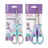 Ножницы 17см deVENTE Pastel острые, резиновые вставки, ассорти
