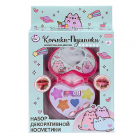 Косметика Милая леди Котики-Пушинки Набор:блеск д/губ 4цв, помада, футляр-сердечко