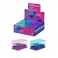 Точилка с контейнером Erich Krause Base Mini, Vivid 1 отв ассорти (30)