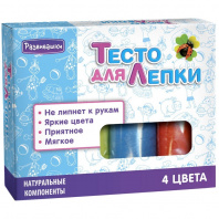 Развивашки Тесто д/лепки 4цв по 100гр в коробке П100