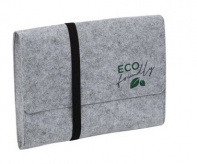 Папка А4 ECO Friendly, объёмная с клапаном, на резинке, фетр светло-серый Д2034
