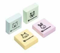 Ластик Schoolformat ANIMALS 35*35*13мм квадратный