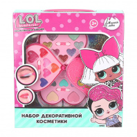 Косметика Милая леди LOL Набор:тени д/век 6цв,блеск,трёхъярусный футляр-сердце