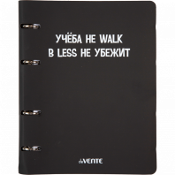 Тетрадь 80л deVENTE на кольцах, и/кожа, клетка Учёба не Walk