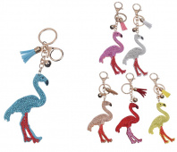 Брелок FLAMINGO со стразами, ассорти 6цв