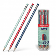 Карандаш ч/г Erich Krause с/л Dots HB дерев, трехгран.корпус
