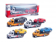Рыжий кот Автомобиль Автовоз с машинкой 25*6*7см металл, в коробке