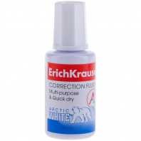 Корректирующая жидкость Erich Krause Arctic White 20мл хим.основа с кистью 6