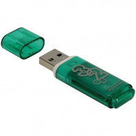 Флешка Smart Buy Glossy 32GB, USB 2.0 Flash Drive, зеленый