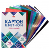 Цветной картон А4 10л 10цв Хатбер зеркальный Мозаика 23734